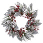 24"  Snowy Magnolia Berry Artificial Wreath
