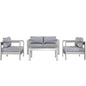 Shore 4 Piece Outdoor Patio Aluminum Sectional Sofa Set by Modway