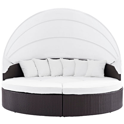 Quest Outdoor Patio Wicker Rattan Canopy Sectional Daybed by Modway