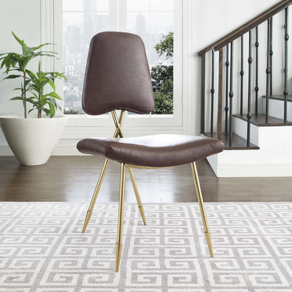 Ponder Antique Faux Leather Dining Side Chair by Modway