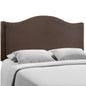 Curl Nailhead Upholstered Queen Headboard in Dark Brown