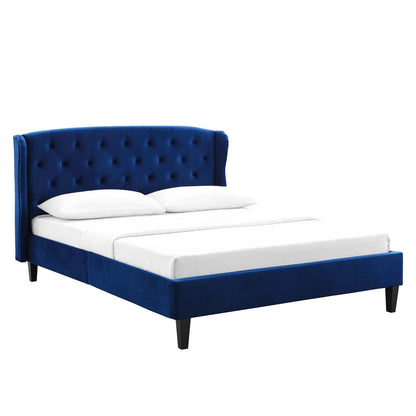 Penelope Tufted Wingback Performance Velvet Queen Platform Bed by Modway