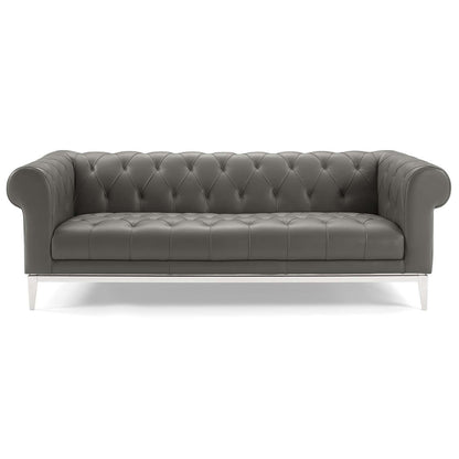 Idyll Tufted Button Upholstered Leather Chesterfield Sofa by Modway