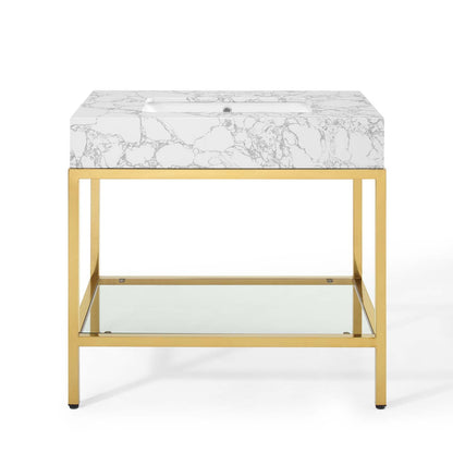 Kingsley 36" Gold Stainless Steel Bathroom Vanity by Modway