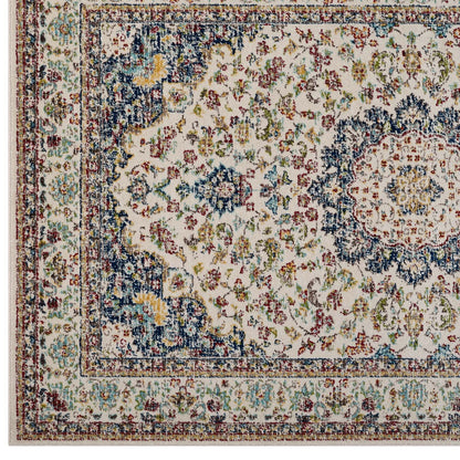 Meryam Distressed Vintage Medallion 5x8 Area Rug by Modway