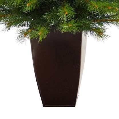 5' Green Valley Pine Artificial Christmas Tree w/ 100 Warm White LED Lights