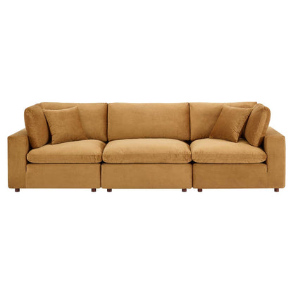 Commix Down Filled Overstuffed Performance Velvet 3-Seater Sofa by Modway