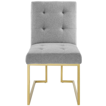Privy Gold Stainless Steel Upholstered Fabric Dining Accent Chair by Modway