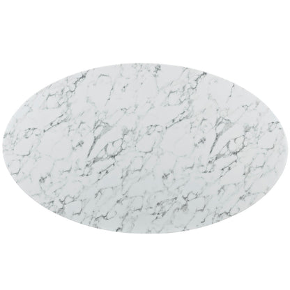 Lippa 78" Oval Faux Marble Dining Table by Modway