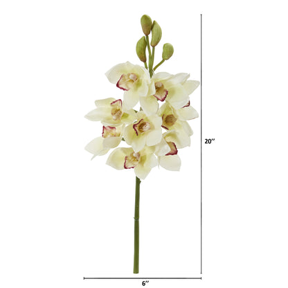 20" Cymbidium Orchid Artificial Flower (Set of 4)