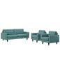Empress Sofa and Armchairs Set of 3 by Modway