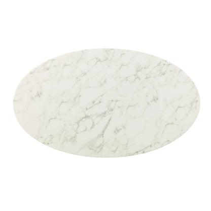 Lippa 54" Oval Faux Marble Dining Table by Modway