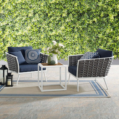 Stance 3 Piece Outdoor Patio Aluminum Sectional Sofa Set by Modway