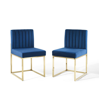 Carriage Performance Velvet Dining Chair Set of 2 by Modway
