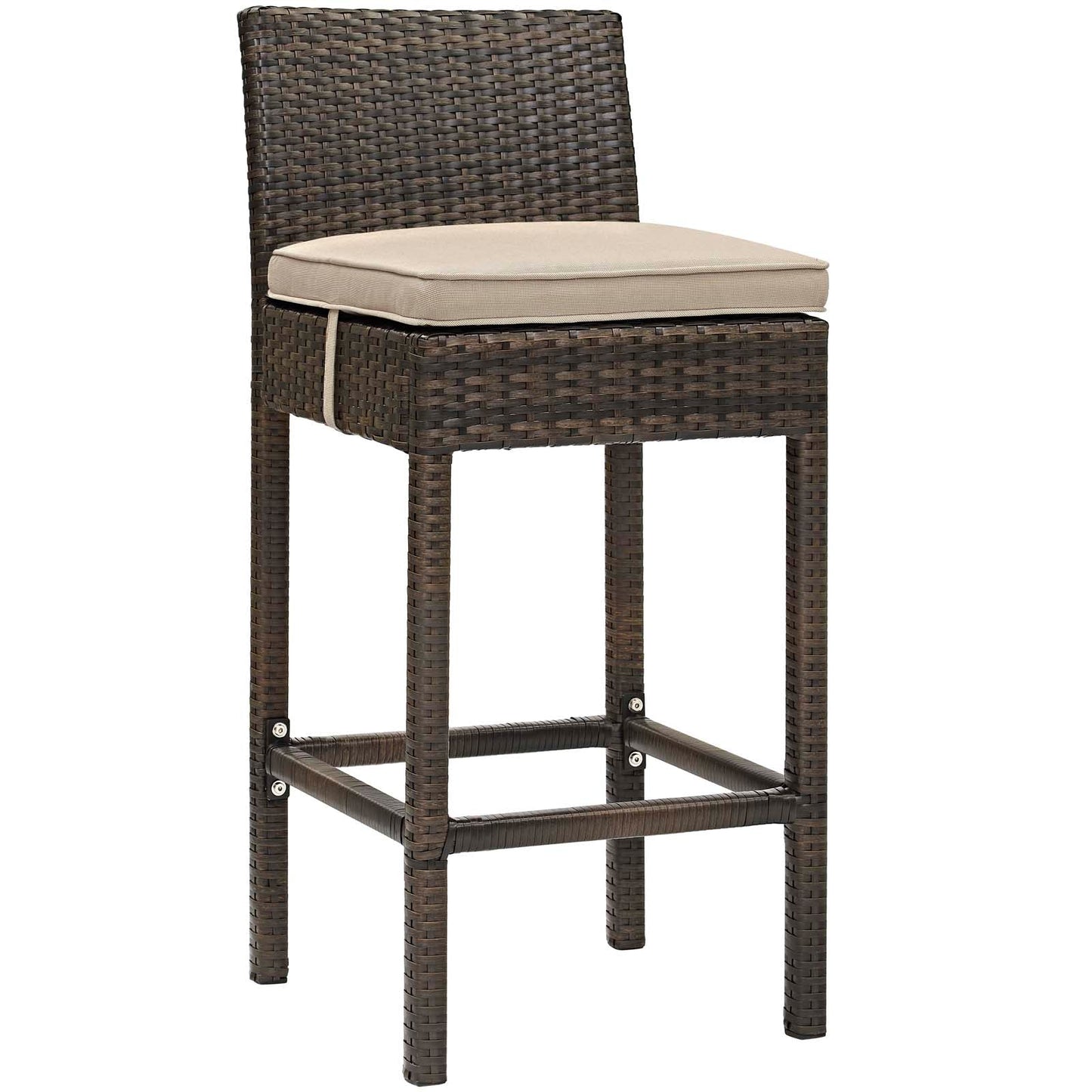 Conduit Outdoor Patio Wicker Rattan Bar Stool Set of 4 by Modway