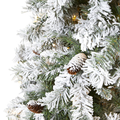 8' Flocked White River Mountain Pine Artificial Christmas Tree