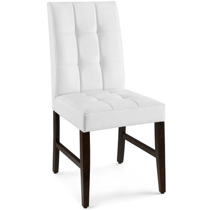 Promulgate Biscuit Tufted Upholstered Faux Leather Dining Side Chair Set of 2 by Modway