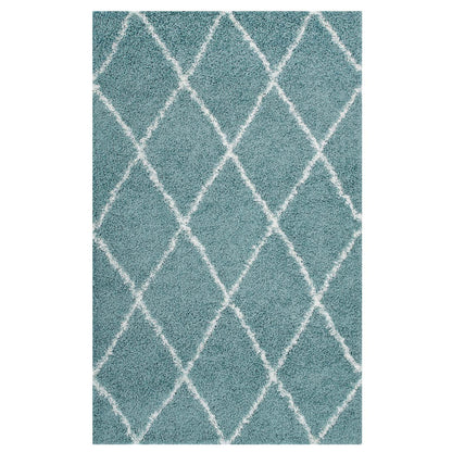 Toryn Diamond Lattice 5x8 Shag Area Rug by Modway