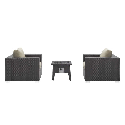 Convene 3 Piece Set Outdoor Patio with Fire Pit by Modway