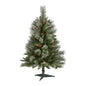 3' Snowed French Alps Mountain Pine Artificial Christmas Tree w/ 135 Bendable