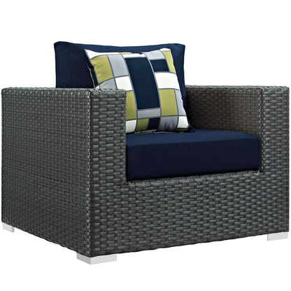 Sojourn 3 Piece Outdoor Patio Sunbrella¨ Sectional Set by Modway