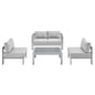 Shore 4 Piece Sunbrella¨ Fabric Outdoor Patio Aluminum Set by Modway