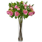Rose Artificial Arrangement in Cylinder Vase