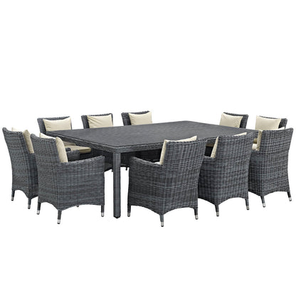 Summon 11 Piece Outdoor Patio Sunbrella¨ Dining Set by Modway