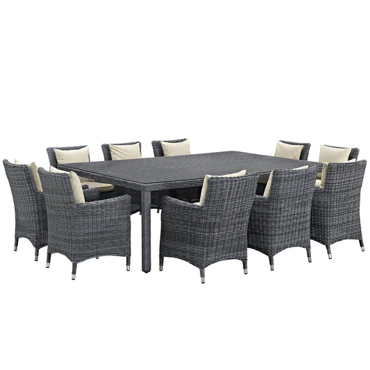 Summon 11 Piece Outdoor Patio Sunbrella¨ Dining Set by Modway