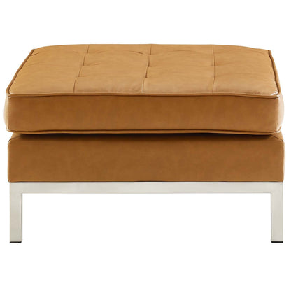 Loft Tufted Vegan Leather Ottoman by Modway