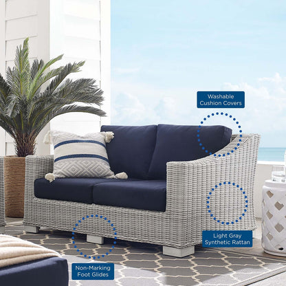 Conway Sunbrella¨ Outdoor Patio Wicker Rattan Loveseat by Modway