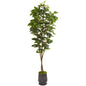 88"  Fig Artificial Tree in Ribbed Metal Planter