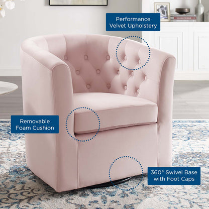 Prospect Tufted Performance Velvet Swivel Armchair by Modway