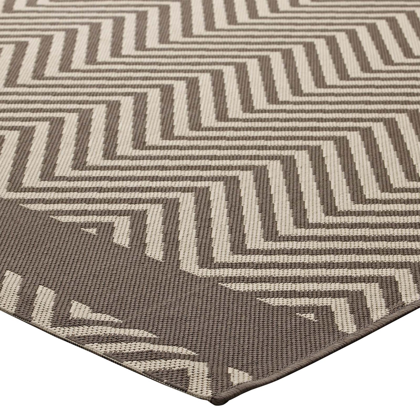 Optica Chevron With End Borders Indoor and Outdoor 5x8 Area Rug by Modway