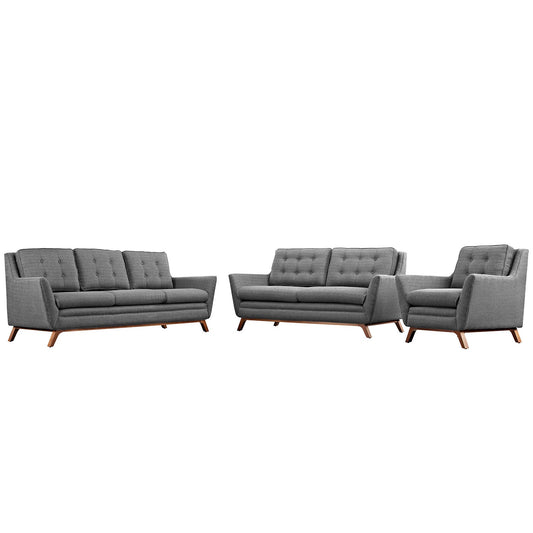 Beguile Upholstered Fabric Living Room Set Set of 3 by Modway