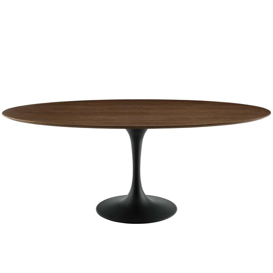 Lippa 78" Oval Walnut Wood Dining Table by Modway