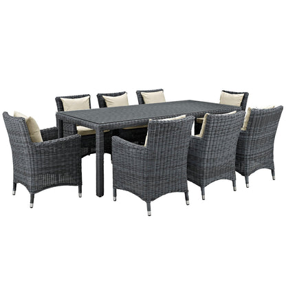 Summon 9 Piece Outdoor Patio Sunbrella¨ Dining Set by Modway