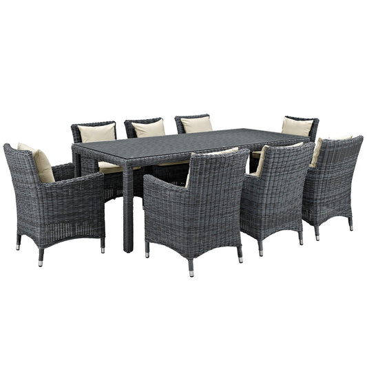 Summon 9 Piece Outdoor Patio Sunbrella¨ Dining Set by Modway