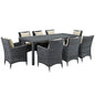 Summon 9 Piece Outdoor Patio Sunbrella¨ Dining Set by Modway