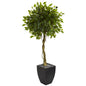 5.5' Ficus Artificial Tree in Black Wash Planter UV Resistant