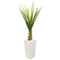 5' Agave Artificial Plant in White Planter
