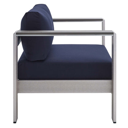Shore 4 Piece Sunbrella¨ Fabric Outdoor Patio Aluminum Set by Modway