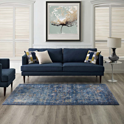 Minu Distressed Floral Lattice 4x6 Area Rug by Modway