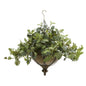 23"  Dusty Miller Artificial Plant in Hanging Bowl