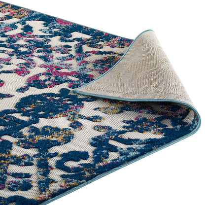 Reflect Primrose Ornate Floral Lattice 8x10 Indoor/Outdoor Area Rug by Modway