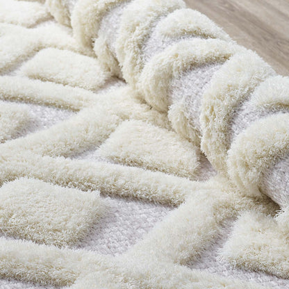 Whimsical Morsel Abstract Diamond Lattice Shag 5x8 Area Rug by Modway