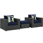 Sojourn 3 Piece Outdoor Patio Sunbrella¨ Sectional Set by Modway