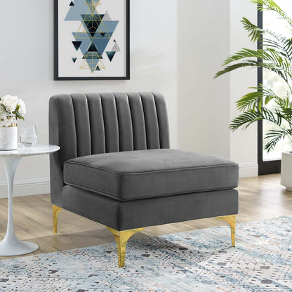 Triumph Channel Tufted Performance Velvet Armless Chair by Modway