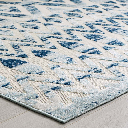 Reflect Tamako Diamond and Chevron Moroccan Trellis 8x10 Indoor / Outdoor Area Rug by Modway