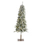 5.5' Flocked Washington Alpine Christmas Artificial Tree w 150 White Warm LED